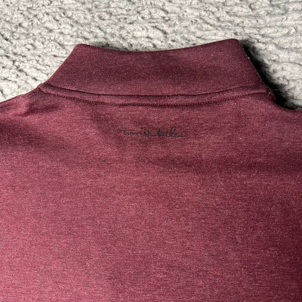 Travis Mathew Sweater Mens Large Red 1/4 Zip Pullover Golf Fleece Performance - Picture 8 of 11